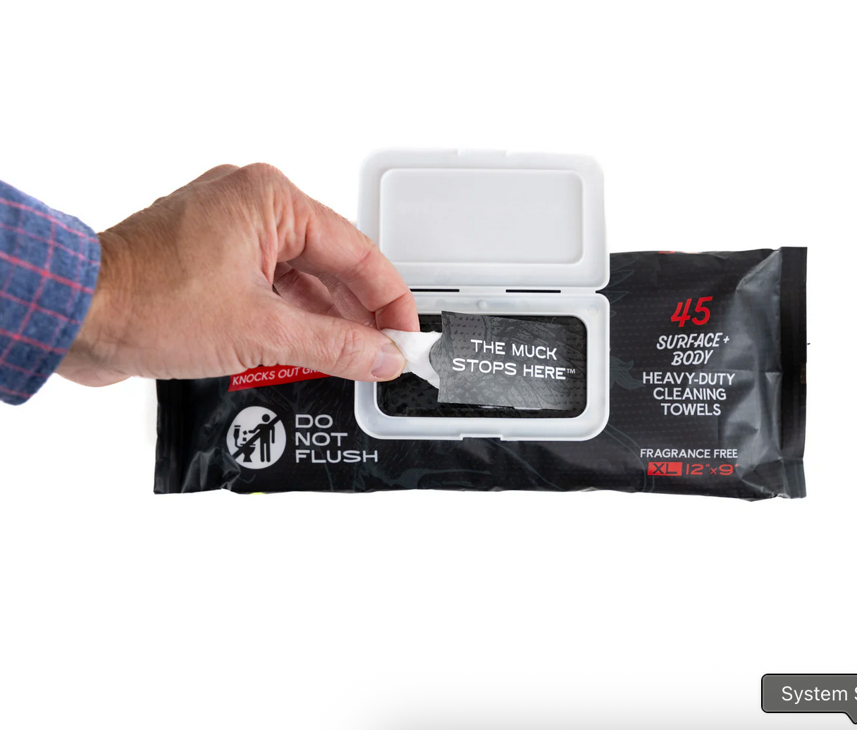 Muckender Heavy-Duty Cleaning Towels (45 ct Flat Pack) – Unscented, Face-Safe