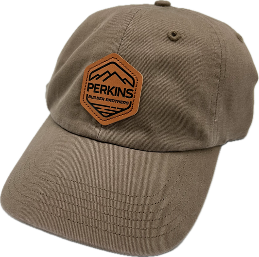 Debossed Faux Leather Patch - Richardson R55 "Dad...or Mom" Hat - Solid Driftwood - Perkins Builder Brothers
