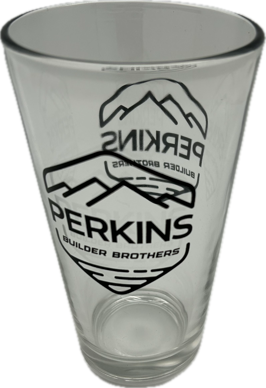 16oz Pint Glass - Perkins Builder Brothers Logo