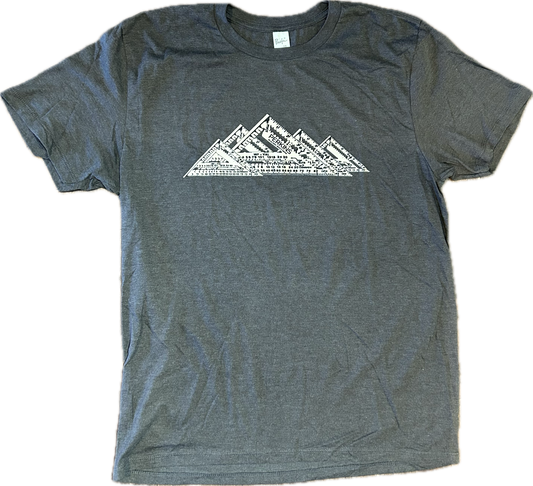 Mens T-Shirt - Midnight Blue - Speed Square Mountain Range - Perkins Builder Brothers