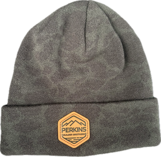 Debossed Faux Leather Patch - Richardson 126 Duck Camo Beanie - Sable - Perkins Builder Brothers