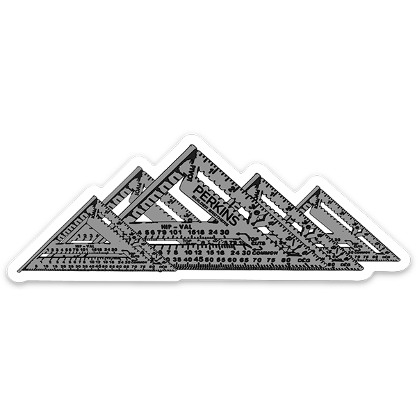 Pegatina Speed ​​Square Smoky Mountains de 4"x1.5" - Perkins Builder Brothers
